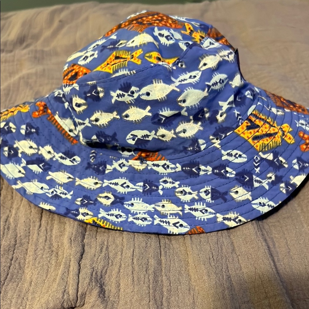 Blue Fish Pattern Bucket Hat